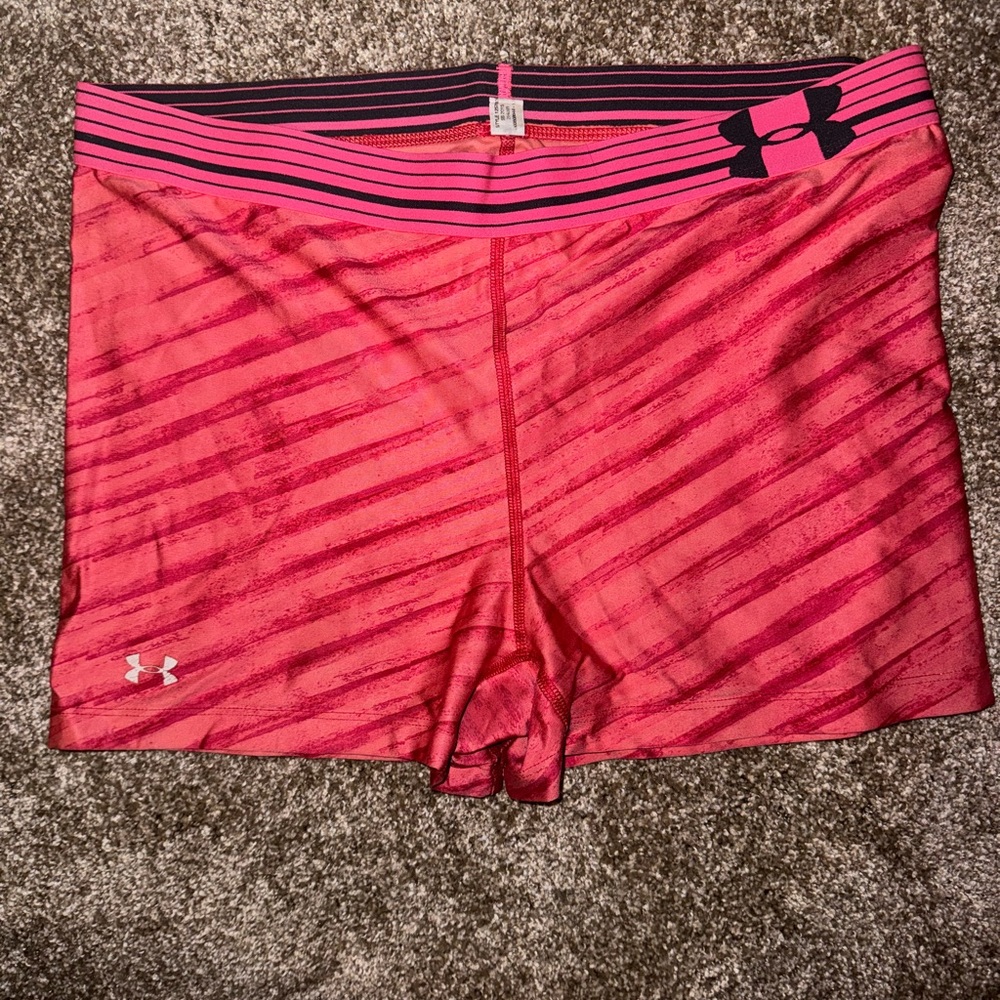 Under Armour Pink Bike Shorts with Compression Fit